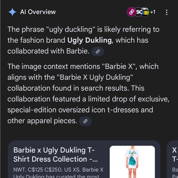 Barbie X Ugly Dukling peach T-Shirt Dress xs NWT - Picture 3 of 4